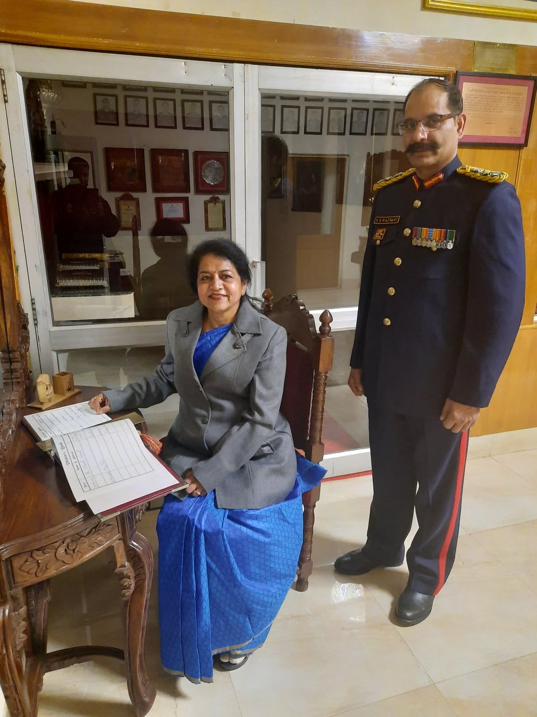 Shilpa Rathore, a retired Professor and Dean, with her husband, a retired Colonel — the hosts of Casa Idana, Udaipur
