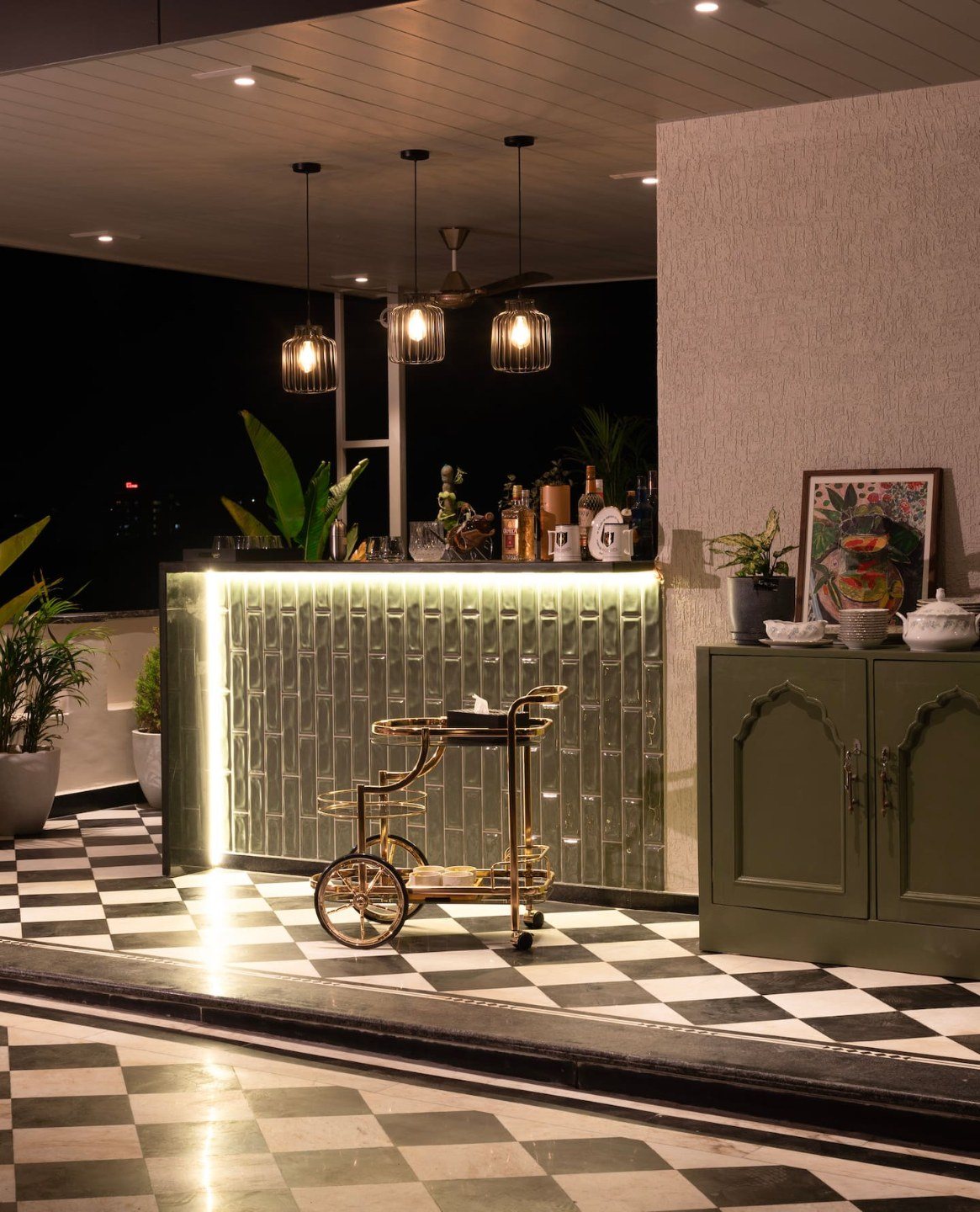 The terrace bar at Casa Idana, Udaipur