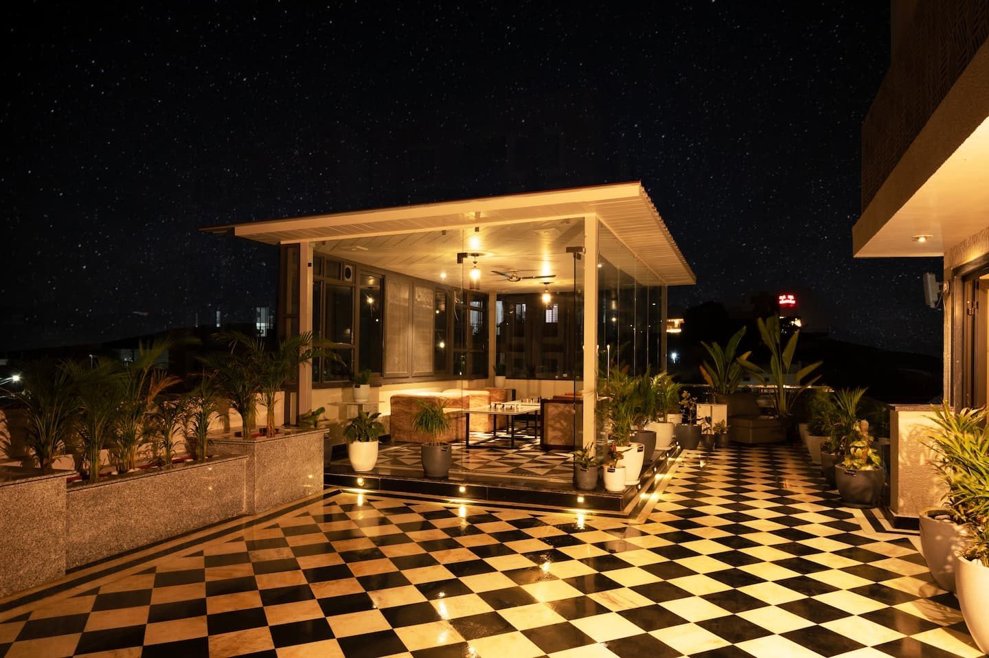 Terrace lounge at Casa Idana, Udaipur